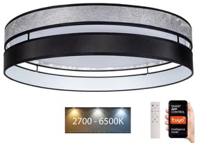 Plafonieră LED dimabilă LIMA LED/36W/230V Wi-Fi Tuya negru/argintiu + telecomandă