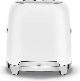 Prajitor de paine SMEG 50's Style TSF01WHMEU, 950 W, 2 felii, 6 trepte, Tava pentru firimituri, Cablu integrat, Otel inoxidabil, Alb mat