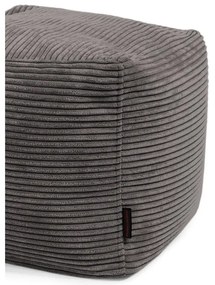 Fotoliu bean bag crem cu tapițerie din catifea reiată Up! MooG – SLOWDOWN