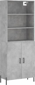 vidaXL Dulap înalt, gri beton, 69,5x34x180, lemn compozit