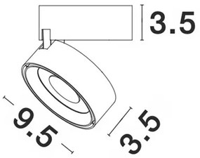 Spot LED aplicat ajustabil perete/tavan UNIVERSAL alb/negru