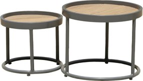 Mese auxiliare de grădină 2 buc. rotunde ø 50 cm Silea – Garden Pleasure