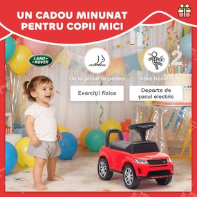 AIYAPLAY Mașinuță pentru Copii cu Licență Land Rover cu Claxon și Spațiu de Depozitare, 65,5x28x42 cm, Roșu | Aosom Romania