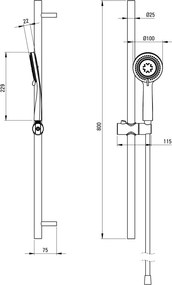 ARNIKA Set de duș, 3-funcții, cu bară glisantă Finisaj: Crom NQA_051K