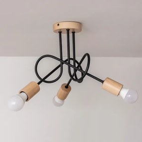 Lustră aplicată OXFORD 3xE27/15W/230V pin/negru