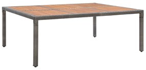 vidaXL Masă de grădină, gri, 200x150x74 cm, poliratan și lemn acacia