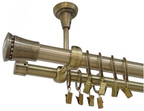 Galerie dubla tavan BOSTON - 25/19 - AUR ANTIC (Alege marime: 300 cm)
