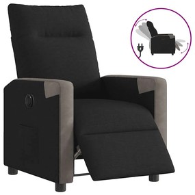 vidaXL Fotoliu rabatabil electric, negru, material textil