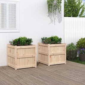 vidaXL Jardiniere de grădină, 2 buc., lemn masiv de pin
