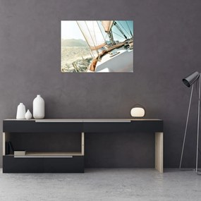 Tablou pe sticlă - Yacht (70x50 cm)