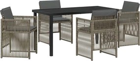 vidaXL Set de masă pentru grădină 5 pcs Gri Oțel vopsit electrostatic