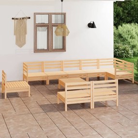 3082909 vidaXL Set mobilier de grădină, 10 piese, lemn masiv de pin
