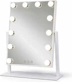 Oglindă cosmetică, sistem iluminare LED cu 3 culori, Senzor Tactil, Luminozitate Reglabilă, Alb
