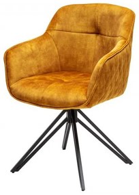 Set 2 scaune moderne pivotante Euphoria galben mustar