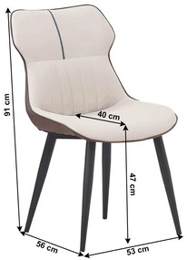 Scaun de luat masa, piele ecologică, bej / maro, OSTELA