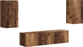 vidaXL Set comodă TV 4 pcs Lemn vechi Lemn compozit