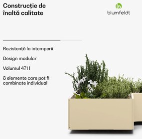 Ghiveci de grădină Versagrow cu 8 module, formă individuală, grosime 1 mm, oțel inoxidabil