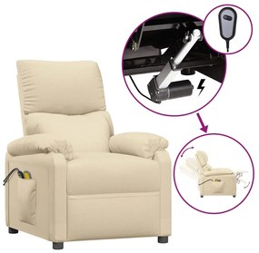 3073826 vidaXL Fotoliu de masaj electric rabatabil, crem, textil