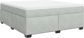 vidaXL Pat box spring cu saltea, gri deschis, 180x200 cm, catifea