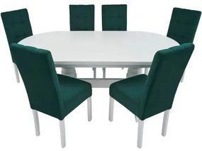 SET MASA COLOR 2 FIXA 180/95/75 CM + 6 SCAUNE TAPITATE