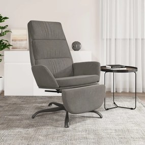 3097908 vidaXL Scaun de relaxare cu taburet, gri deschis, catifea