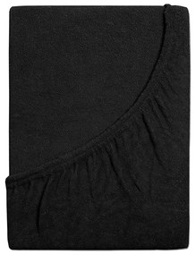 Cearșaf de pat 4Home din frotir Perfect negru, 90 x 200 cm