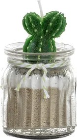 Lumanare Cactus din sticla si ceara 9cm - modele diverse