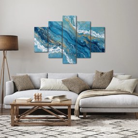 Tablou - Marmură bleu cu aur II. (150x105 cm)