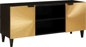vidaXL Cabinet TV cu raft Negru și Aur 105 x 33 x 46 cm Lemn compozit