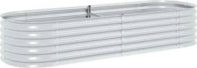 vidaXL Strat înălțat de grădină argintiu 240x80x44 cm oțel galvanizat