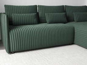 Colțar extensibil dumonde cu ladă de depozitare si sezut confortabil din spuma high-density, Malta Ambience Verde 235x185 cm