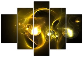 Tabloul abstract cu bile galbene (150x105 cm)