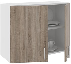 Corp Superior Karo, 2 Usi, Stejar Sonoma Inchis/Alb, 80 x 30 x 60 cm