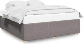 vidaXL Cadru de pat fără saltea, gri taupe, 200x200 cm, textil