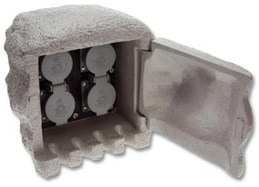 Ecolite XSTA-224G - Stâlp exterior cu 4 prize IP44
