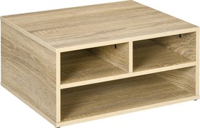 HOMCOM Organizator birou aspect lemn cu 3 compartimente, suport imprimantă dim. 47L x 40l x 22,5H cm | Aosom Romania