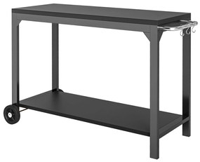 HOMCOM Cărucior de grădină din oțel cărucior de serviciu cu roți cu blat de lucru 135 x 55 x 86,5 cm negru | Aosom Romania