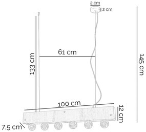 Lustră pe cablu ONLI ARGO 6xE27/22W/230V bej