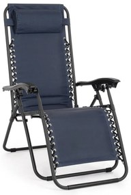 Set de 2 scaune tip sezlon pliabile si reglabile WAYNE BLUE