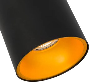 Set de 6 spoturi moderne negre cu auriu GU10 50mm - Deep