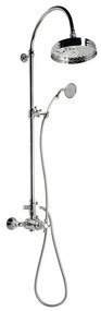 Set de duș argintiu lucios din alamă 142 cm cu robinet termostatic cu duș suspendat/cu duș de mână Antea – Sapho