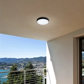 Plafoniera LED slim de exterior IP44 Tartu negru 17,5cm