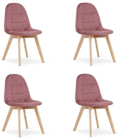 Set 4 Scaune Bucatarie/Dining Grace Roz Catifea