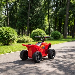 AIYAPLAY ATV Electric pentru Copii 18-48 Luni, 6V, 2 km/h, Sarcină 25 kg, Roșu | Aosom Romania