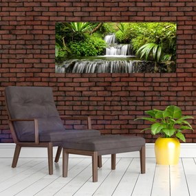 Tablou - Cascadă în pădurea tropicală (120x50 cm)