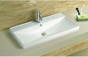 Lavoar pe mobilier Inter Ceramic alb finisaj lucios 91 cm