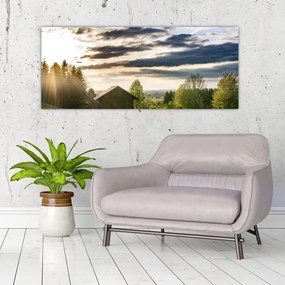 Tablou cabana în pădure (120x50 cm), în 40 de alte dimensiuni noi