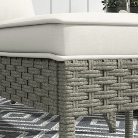 Outsunny Scaun Adirondack cu taburet din rachita pentru terasa, Scaun de exterior pentru semineu cu perne, spatar inalt | Aosom Romania