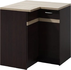 Dulap de jos de colţ, stejar sonoma închis/stejar sonoma, de stânga, LARESA 2 D90N