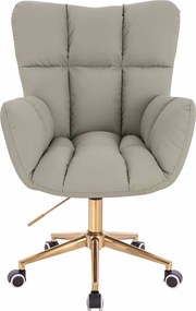 HR650K Scaun Culoare in Piele Ecologica Premium Soft cu Bază Aurie